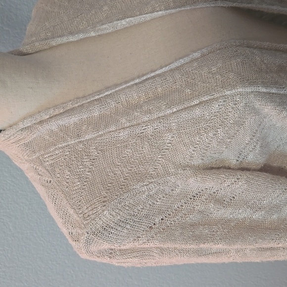 EILEEN FISHER Open Front Cardigan Cotton Linen Blend Cream Sz Petite Lrg - Picture 6 of 12